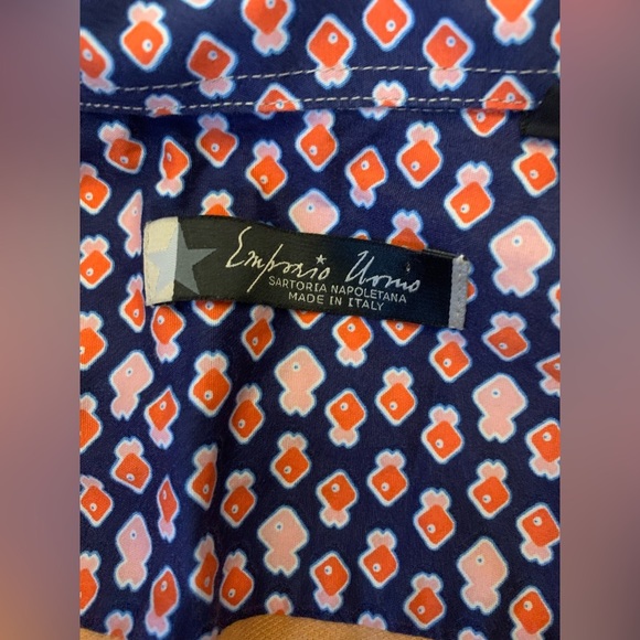 Satoria napoletana button down shirt mixed prints made in Italy - Picture 7 of 8
